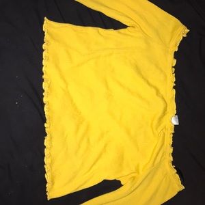 Long Sleeve Off the Shoulders Crop Top